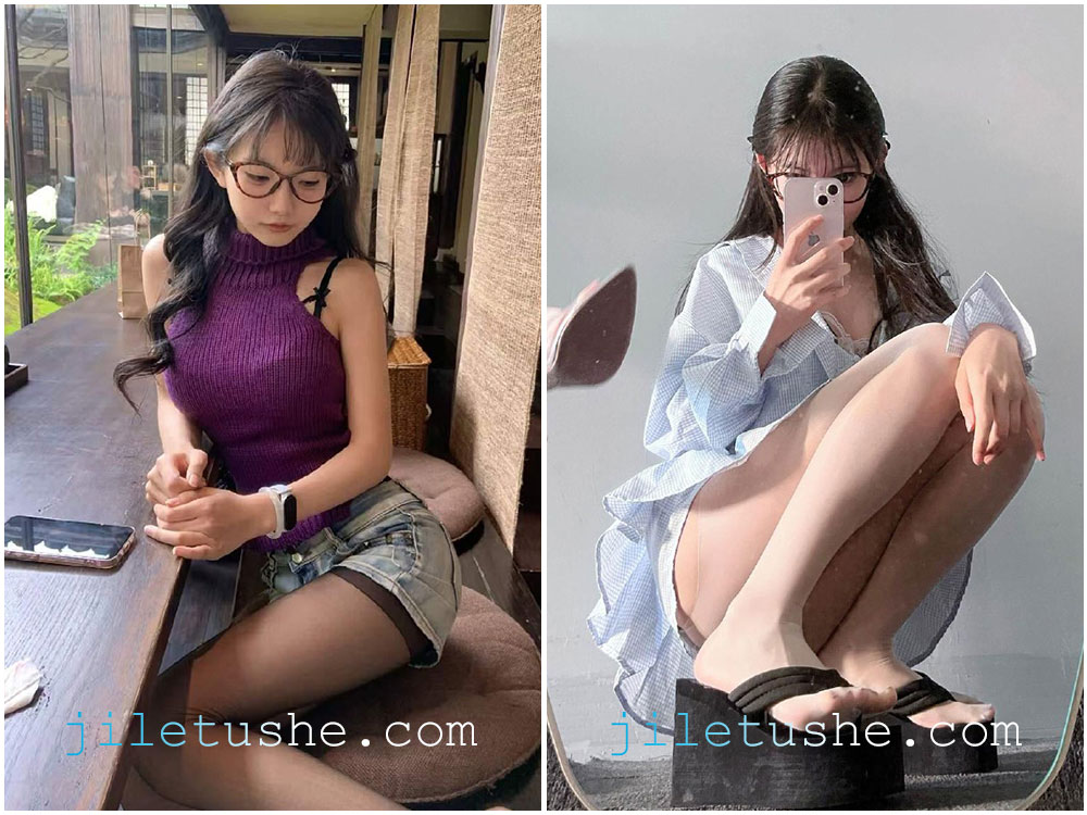 牛奶鲨鱼K黑色内衣微胖身材质感写真壁纸